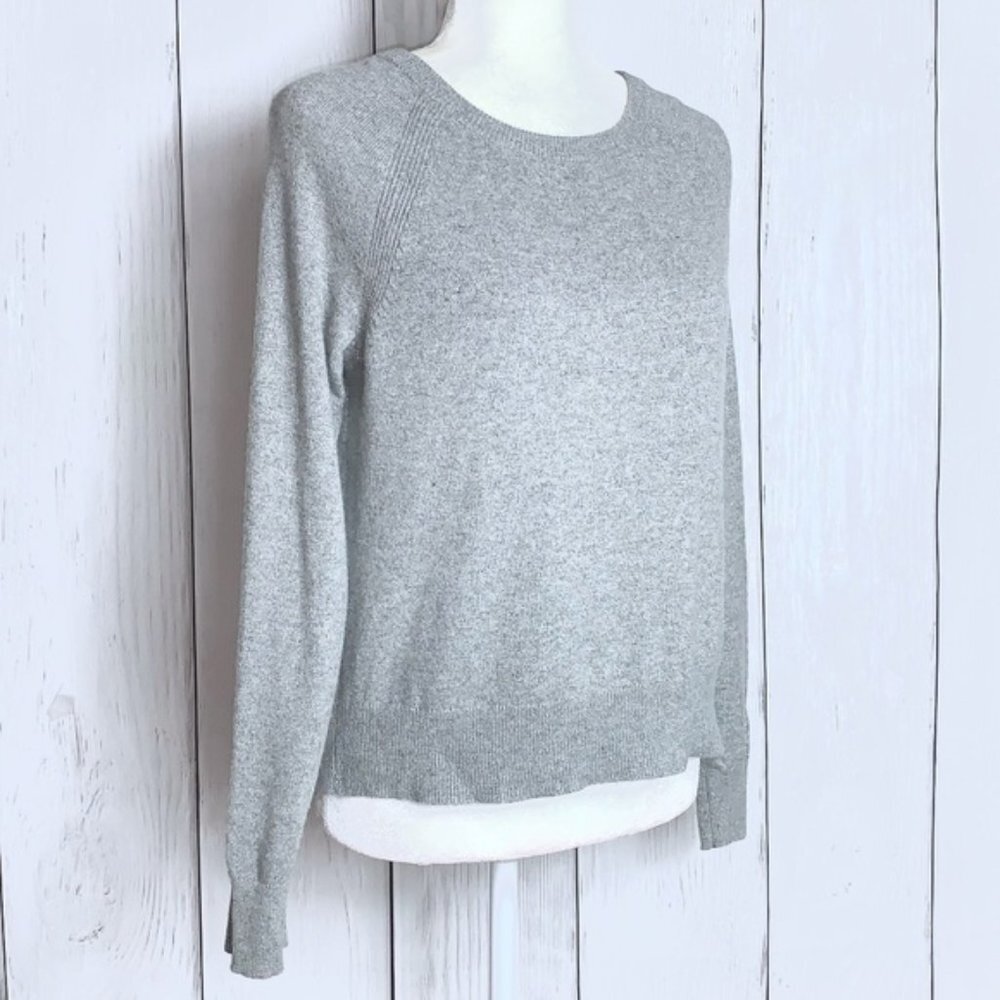Banana Republic Grey Metallic Oversized Boyfriend Sweater